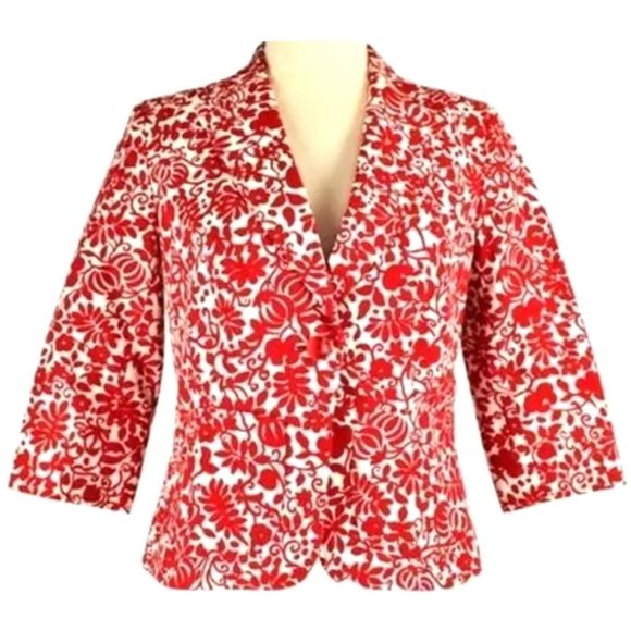 i.e. Red and White Floral Jacket - Picture 1 of 4